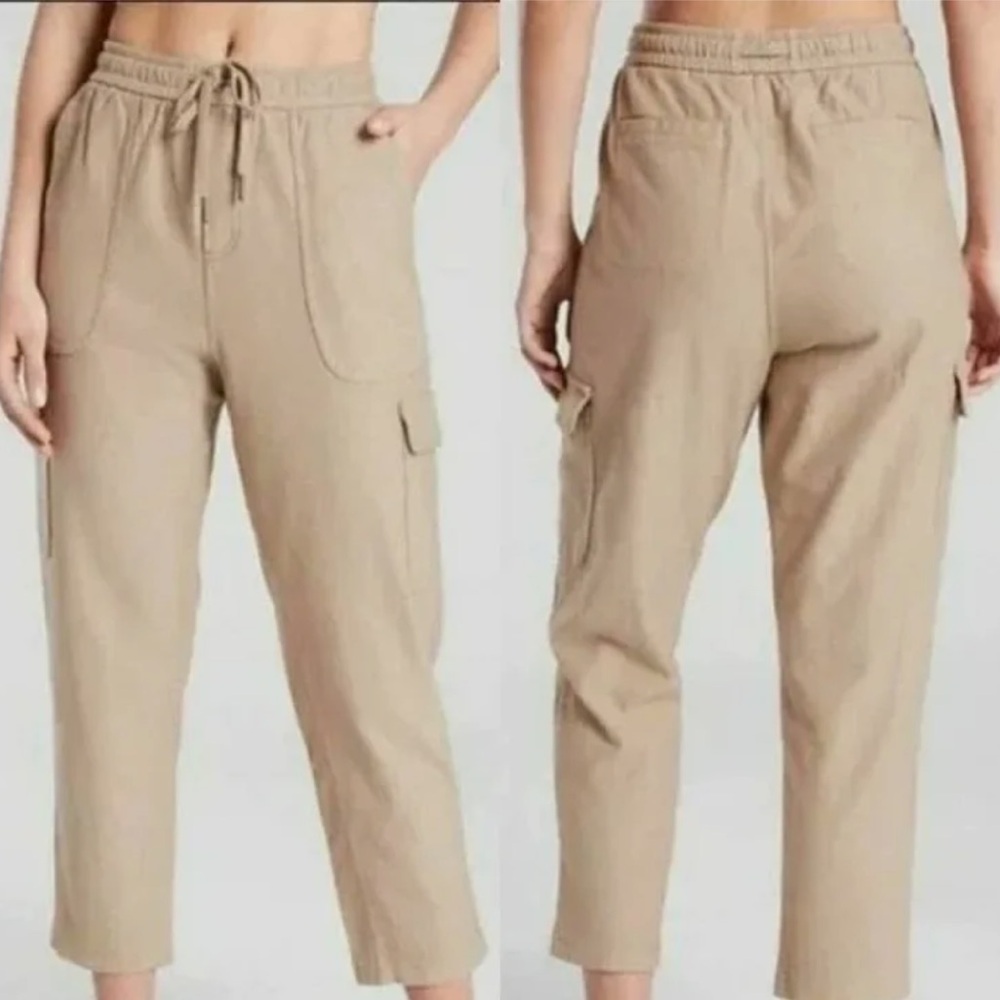 Athleta Farallon Cargo Crop Pants Tan Brown Size‎ 4